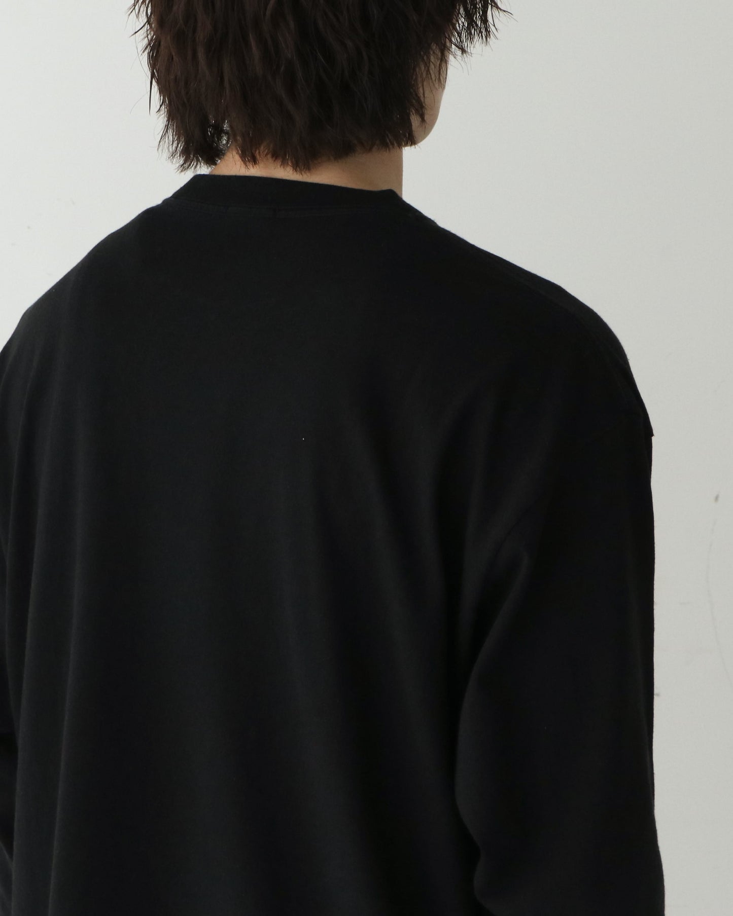 空紡天竺 長袖Tシャツ BLACK