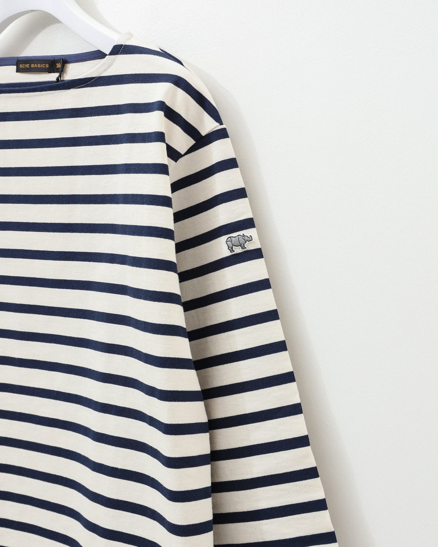 Striped Cotton Jersey Basque Shirt NAVY