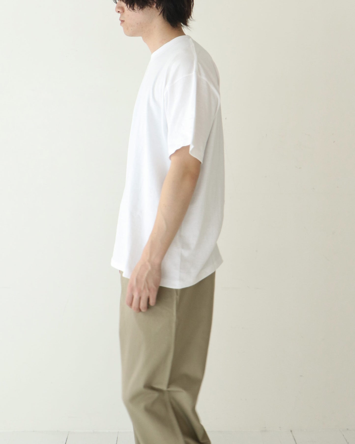 空紡天竺 半袖Tシャツ WHITE