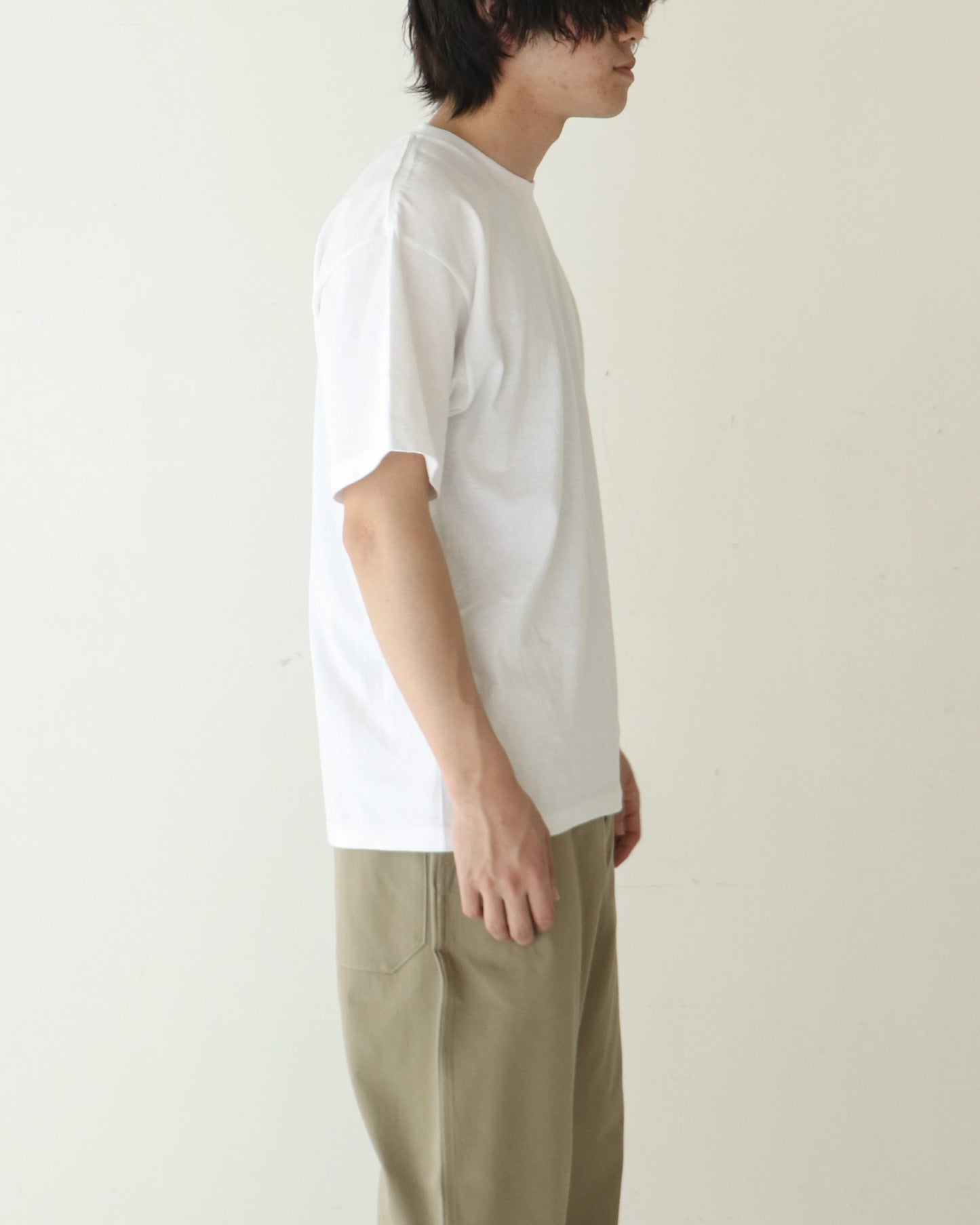 空紡天竺 半袖Tシャツ WHITE