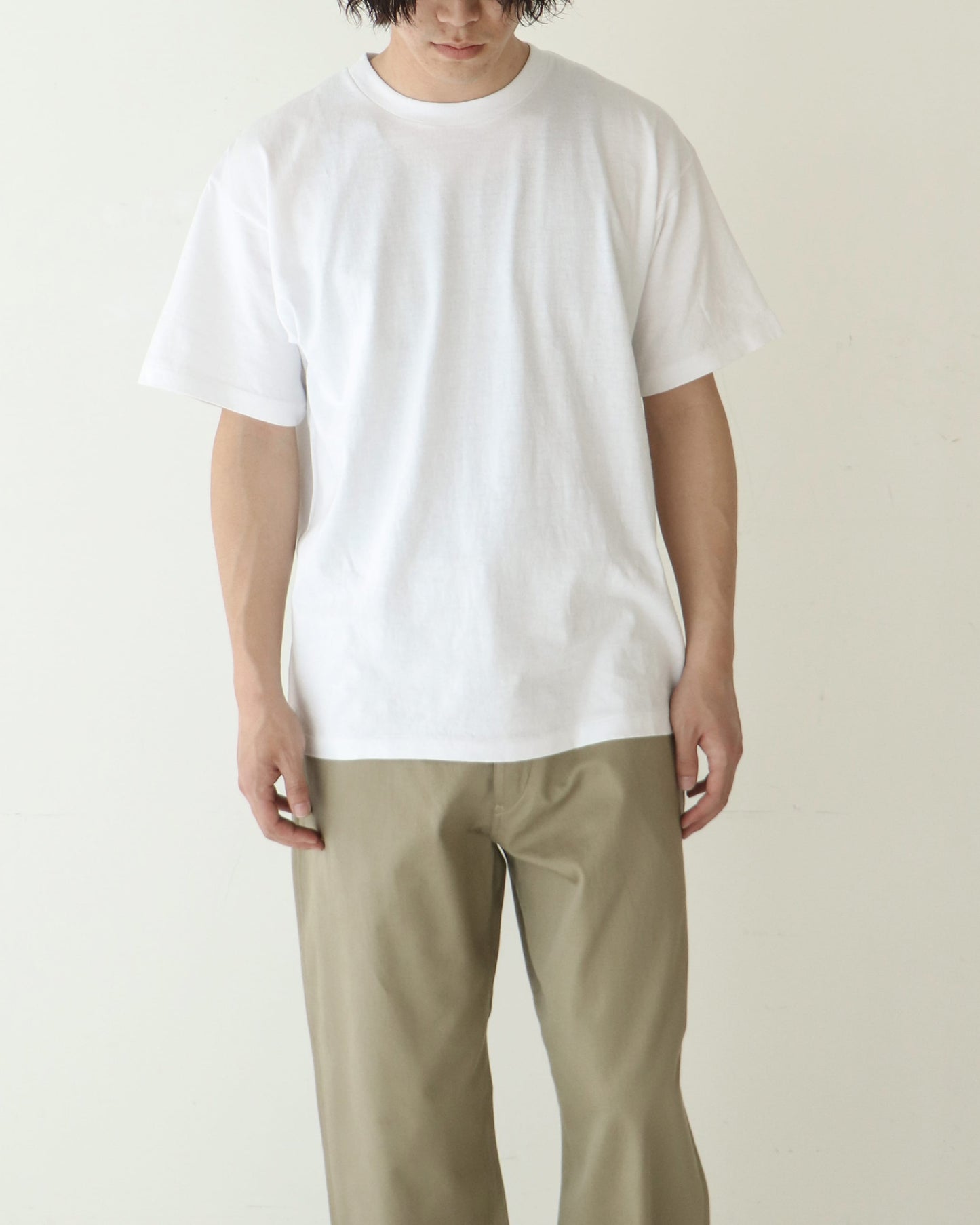 空紡天竺 半袖Tシャツ WHITE