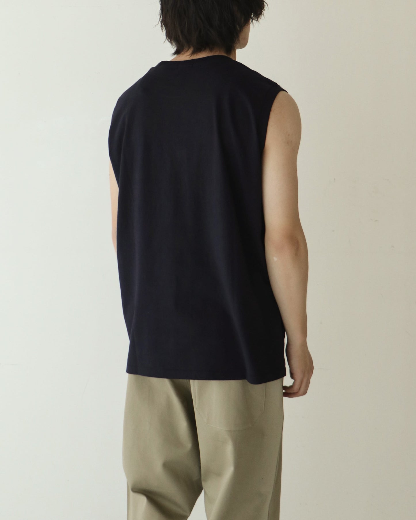 空紡天竺 ノースリーブ NAVY