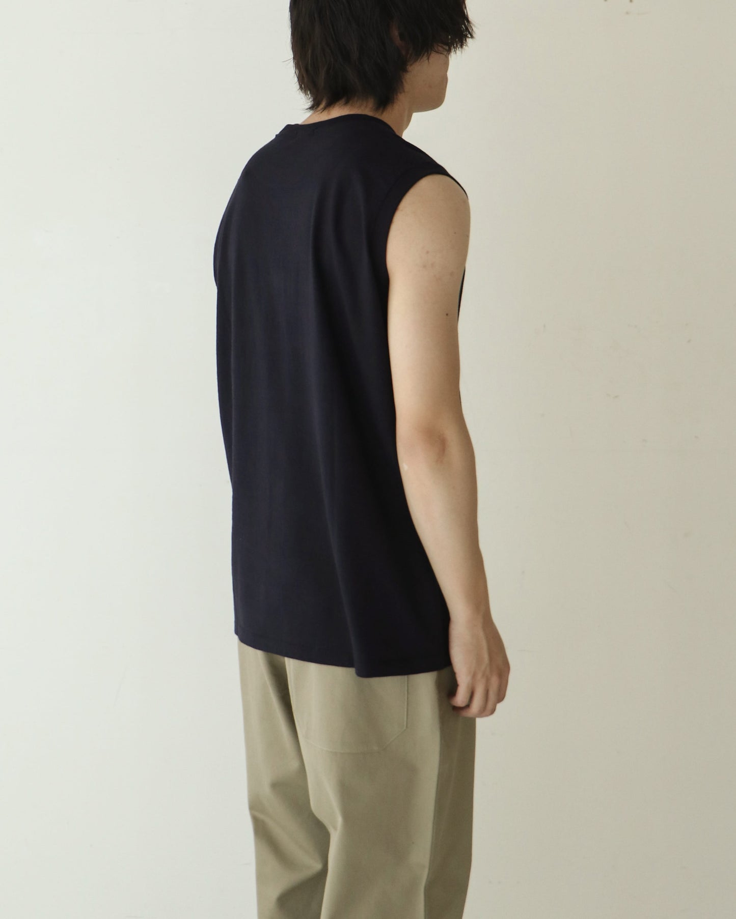 空紡天竺 ノースリーブ NAVY