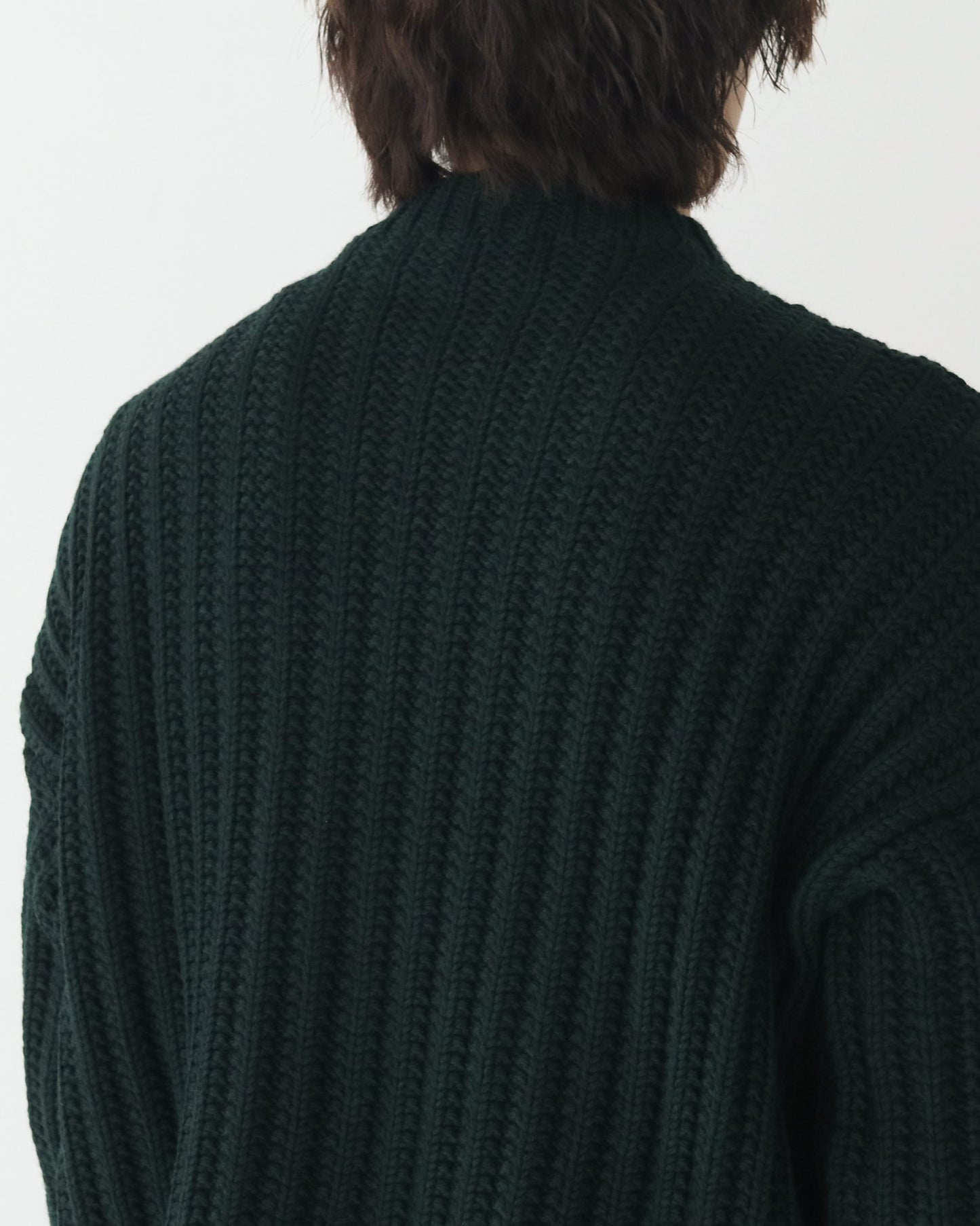CREW NECK OPEN RIB SWEATER