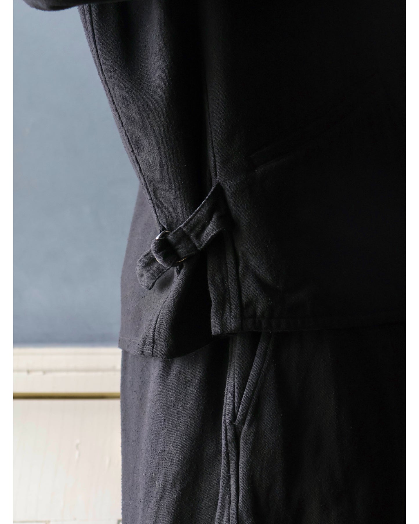 シルクネップ ジップショートジャケット BLACK