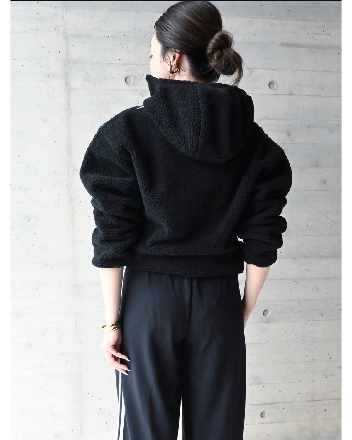 ADILUNA SEASON 2 × JENNIE POLAR FLEECE 1/4 ZIP HOODIE JACKET