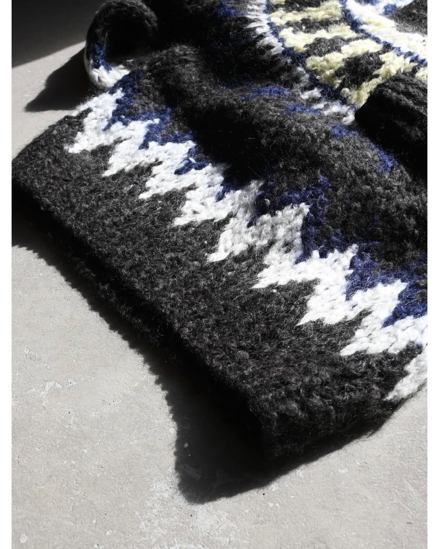 mohair blend hand-knit high-neck P/O