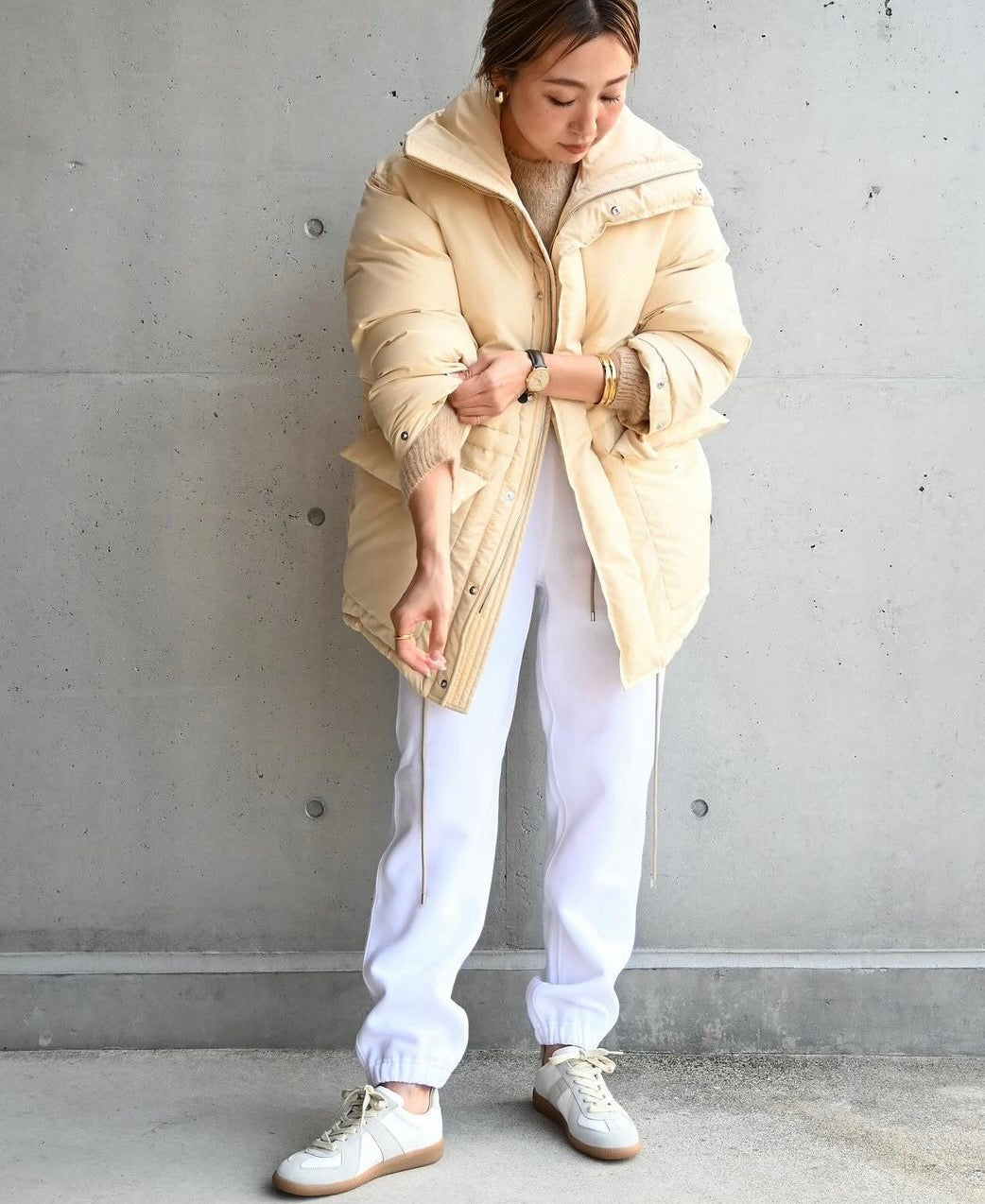 FINX POLYESTER CHAMBRAY DOWN COAT