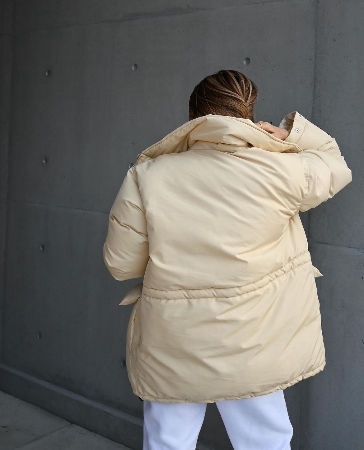 FINX POLYESTER CHAMBRAY DOWN COAT