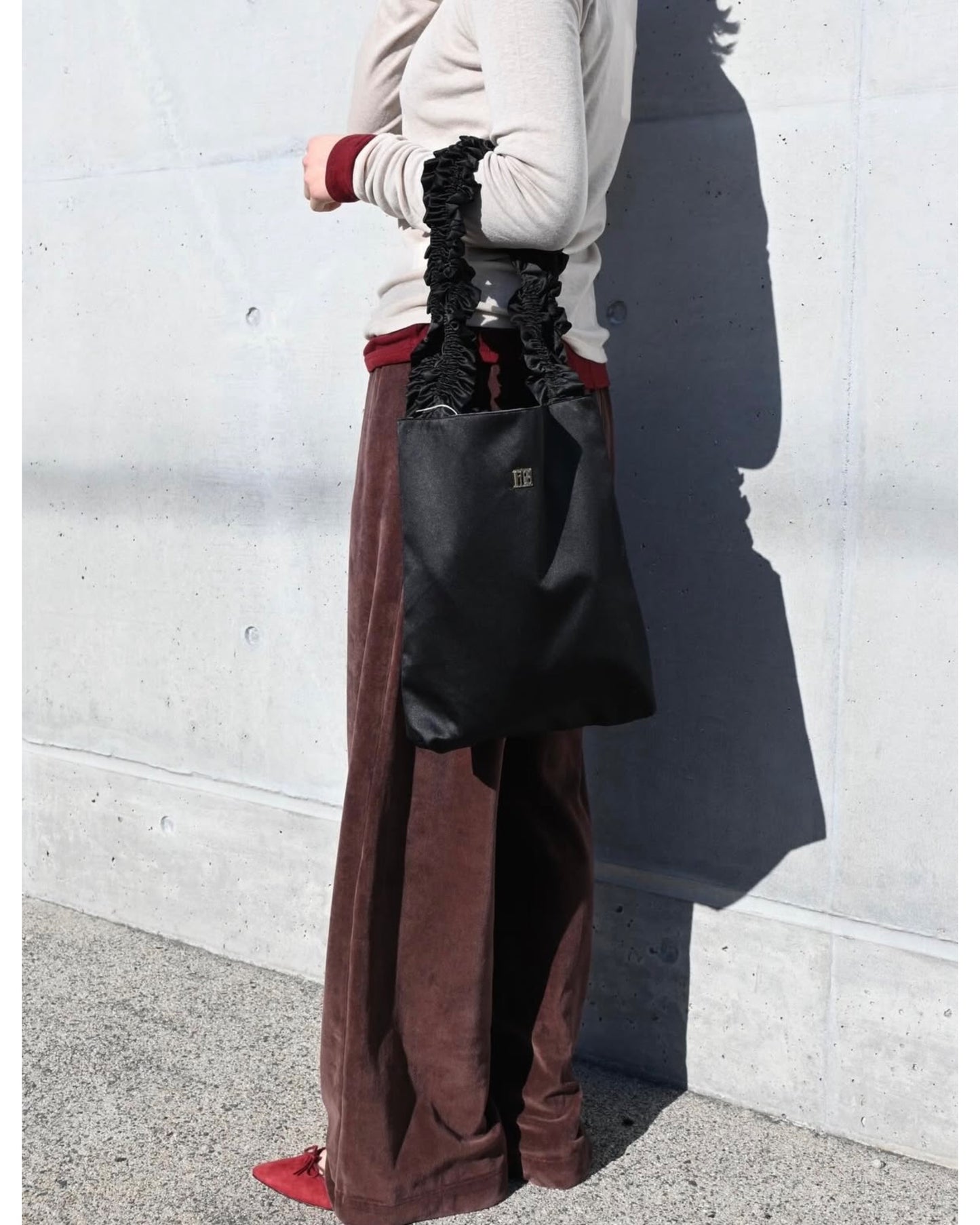 cotton velour wide pants