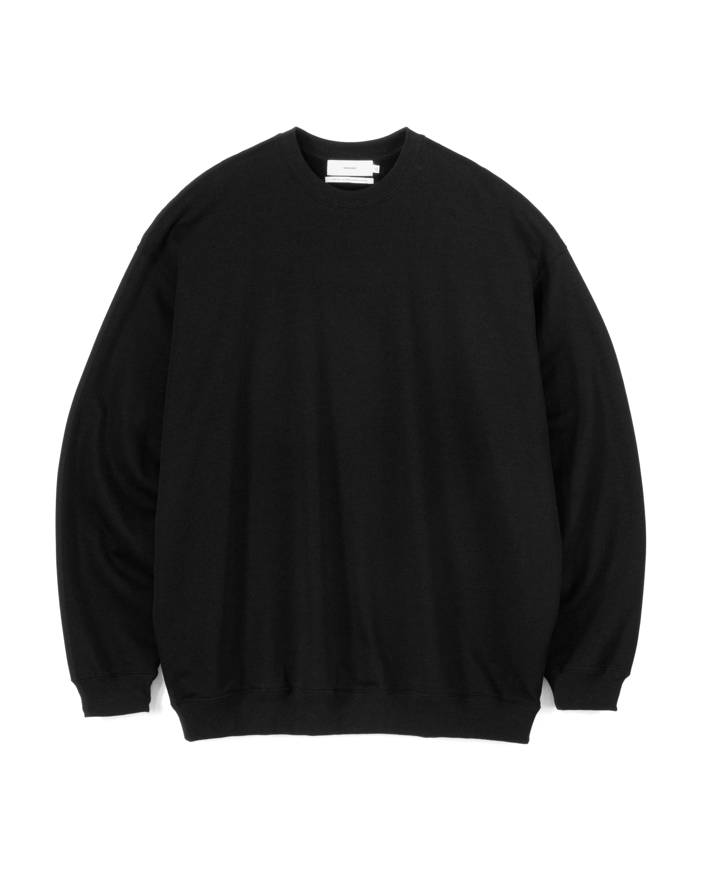 High Gauge Soft Terry Crew Neck BLACK