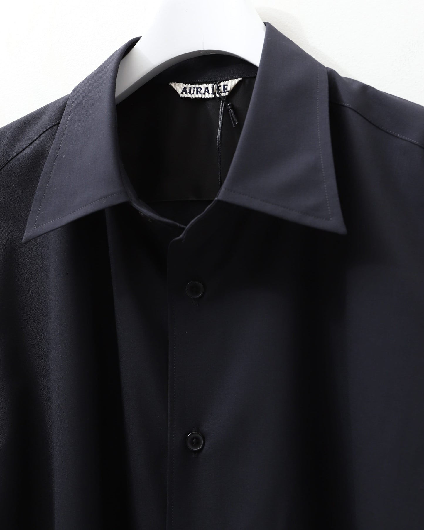 SUPER FINE TROPICAL WOOL SHIRT DARK NAVY