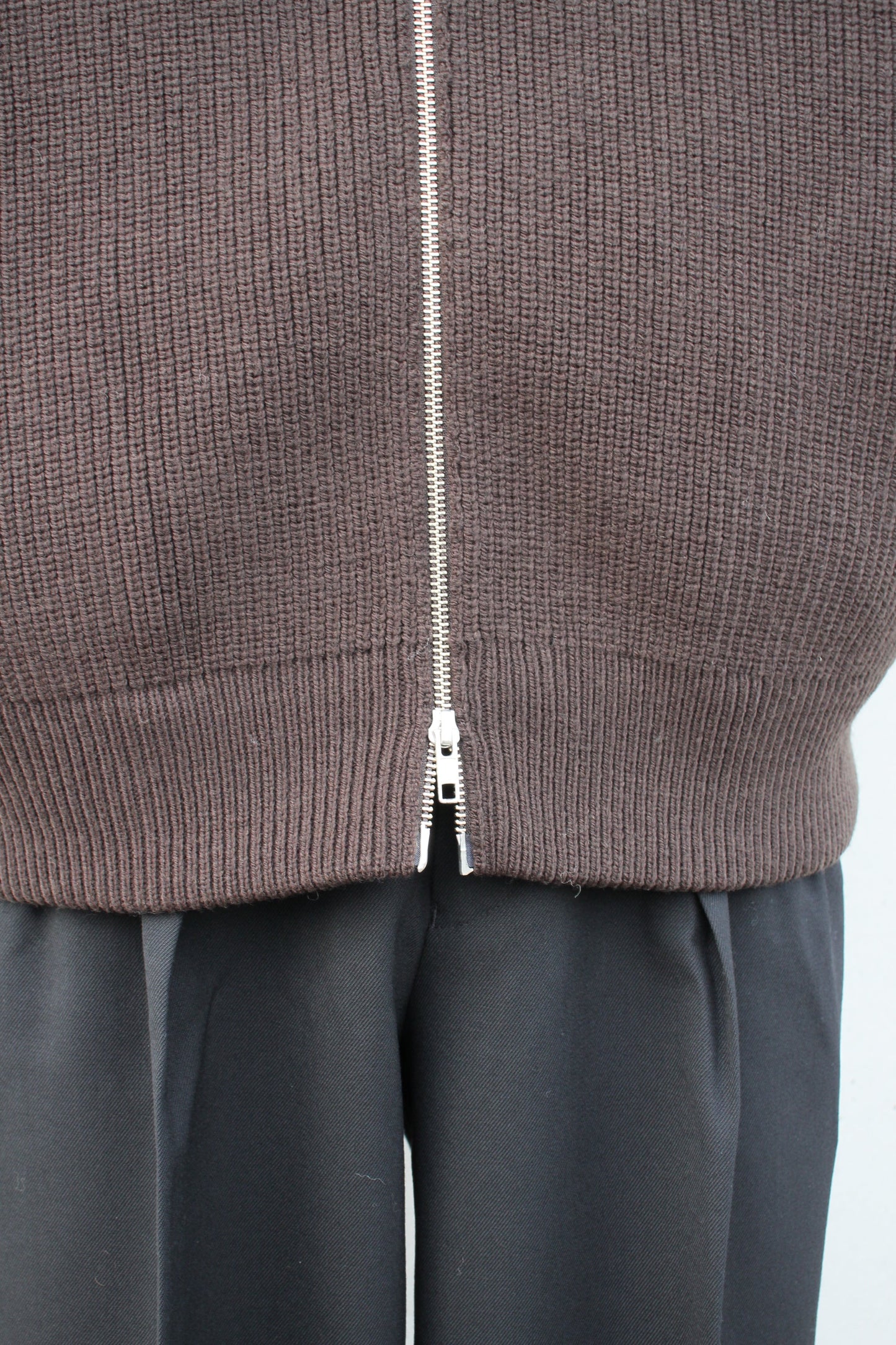 OVERSIZED DRIVERS KNIT ZIP VEST MILITARY KHAKI