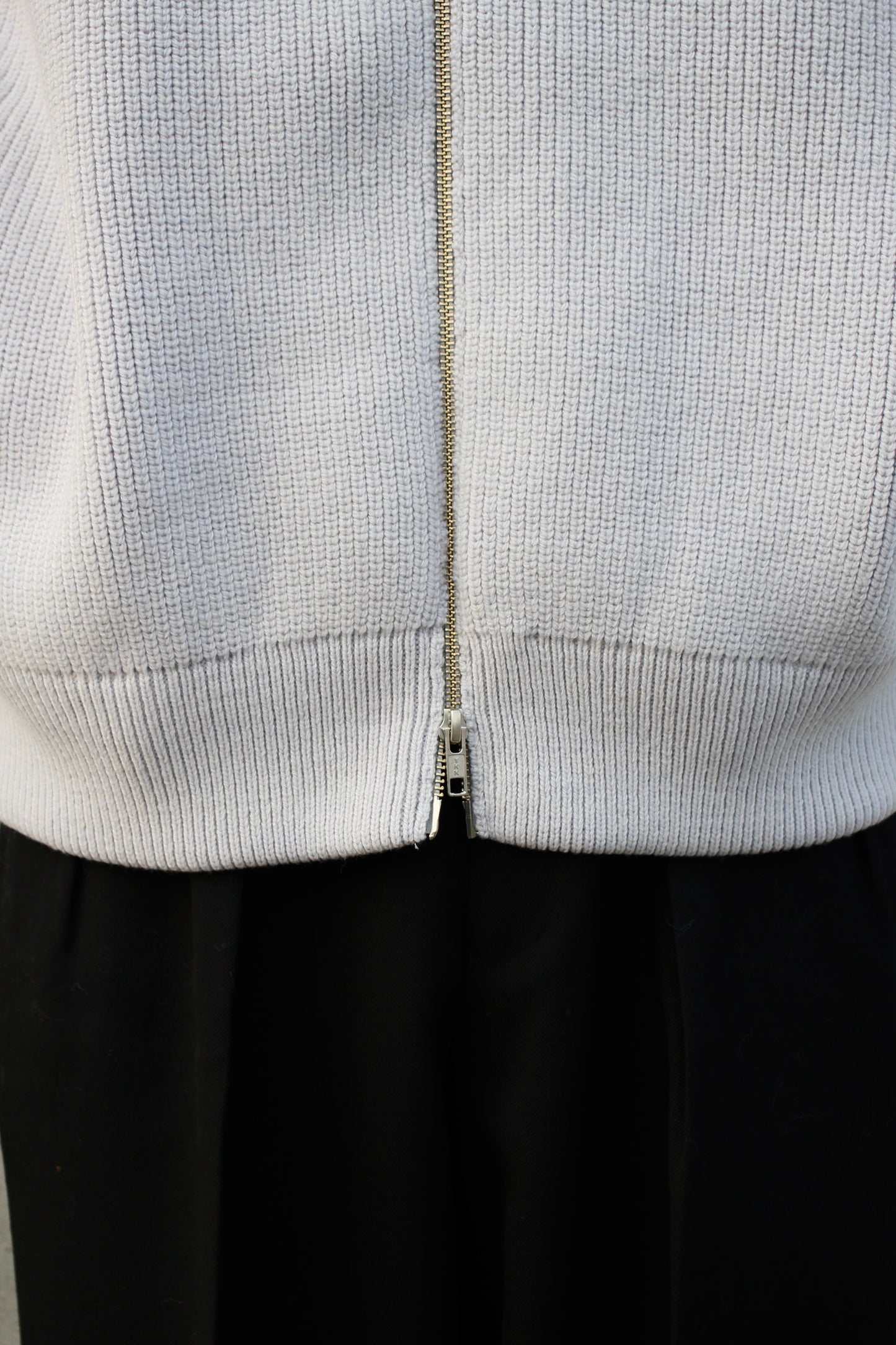 OVERSIZED DRIVERS KNIT ZIP JACKET OFF GREY