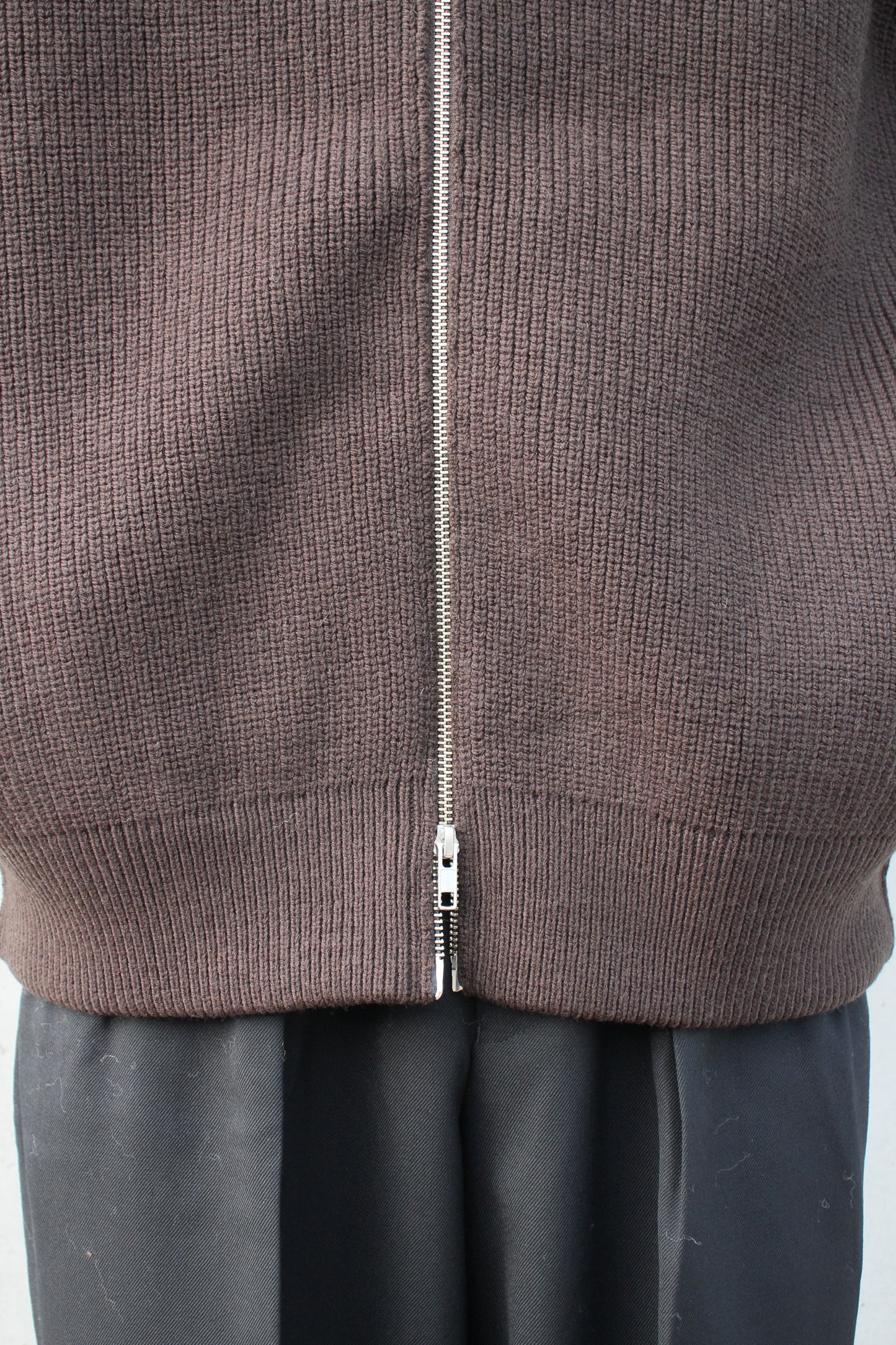 OVERSIZED DRIVERS KNIT ZIP JACKET MILITARY KHAKI
