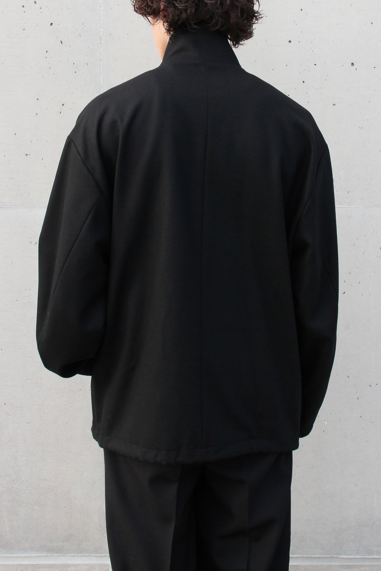 MELTON STAND COLLAR ZIP SHORT JACKET