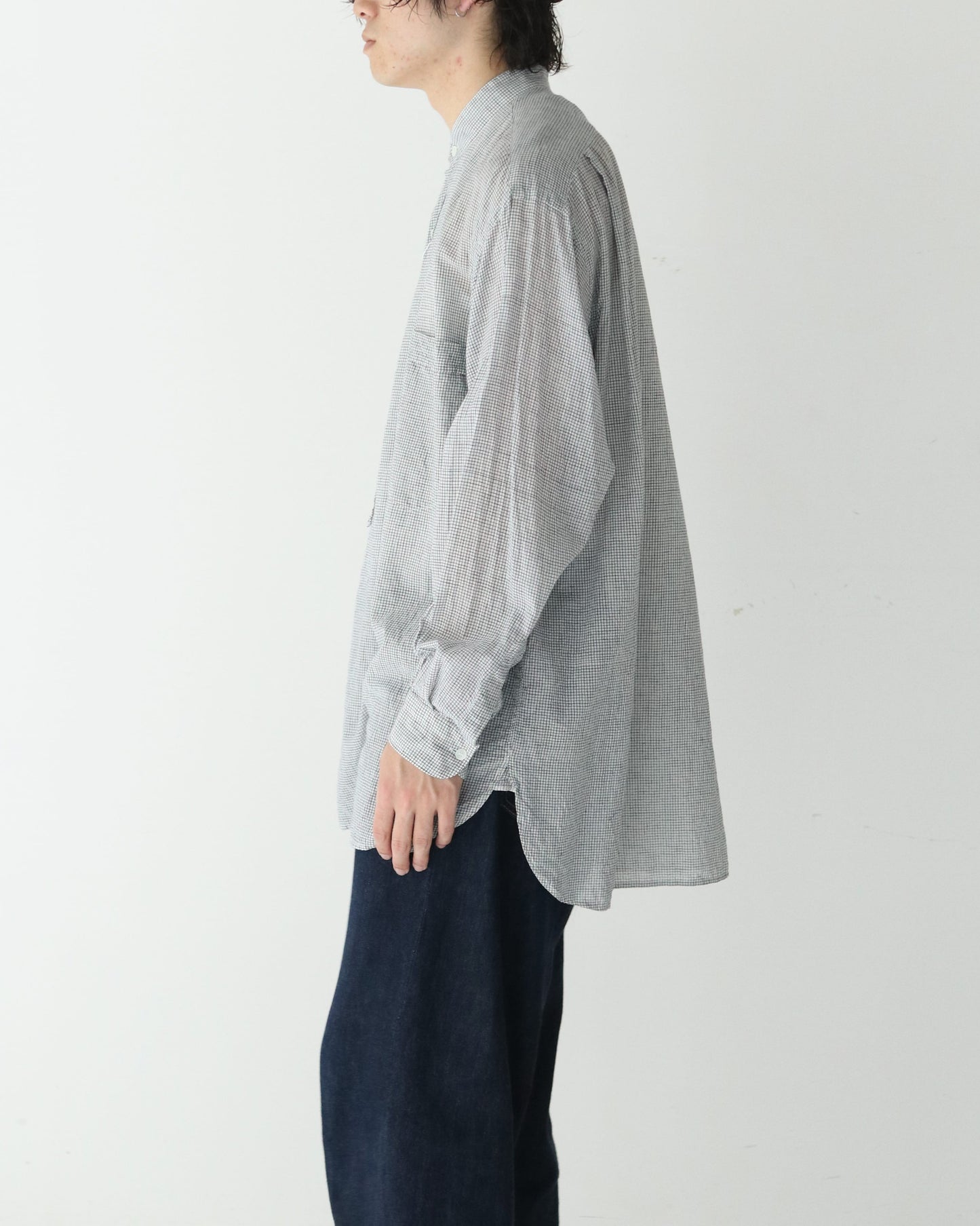 KHADIコットン プルオーバーシャツ CHECK