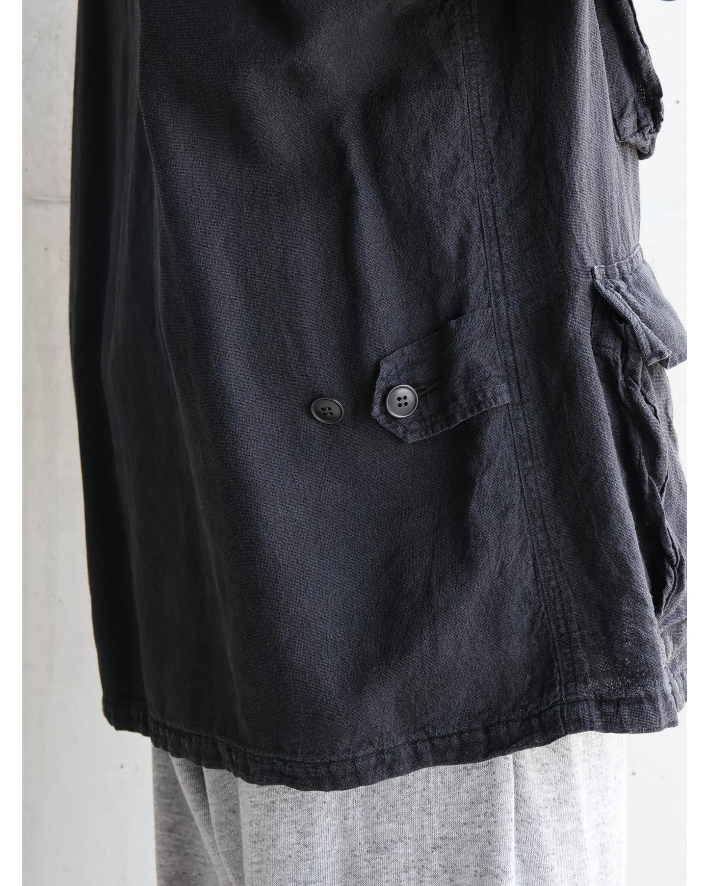 シルクコットン B.D.U.ジャケット FADE BLACK