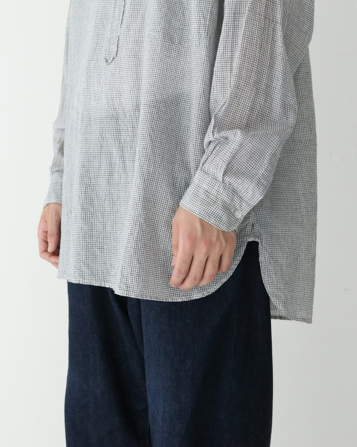 KHADIコットン プルオーバーシャツ CHECK
