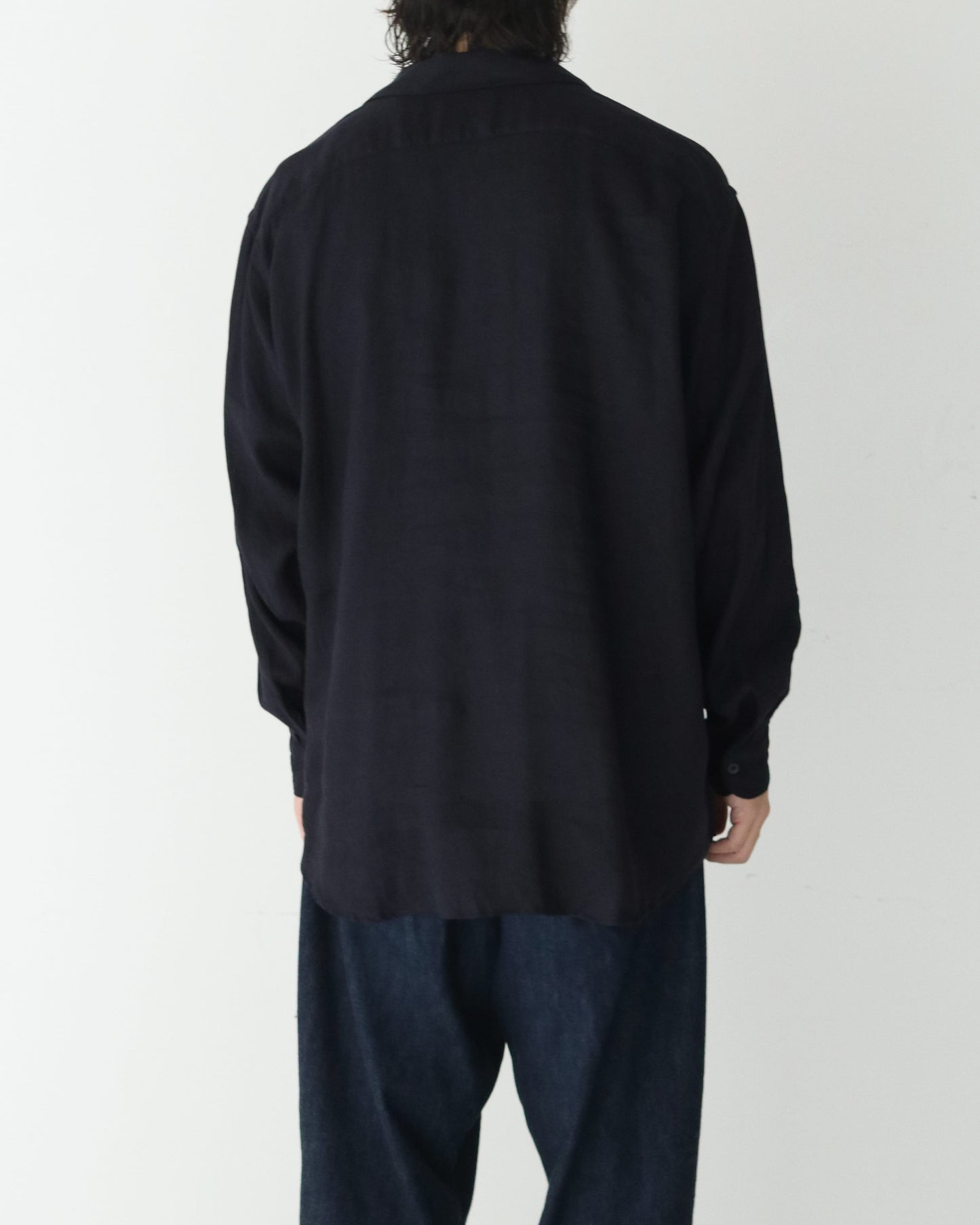 リネンツイル スキッパーシャツ NAVY