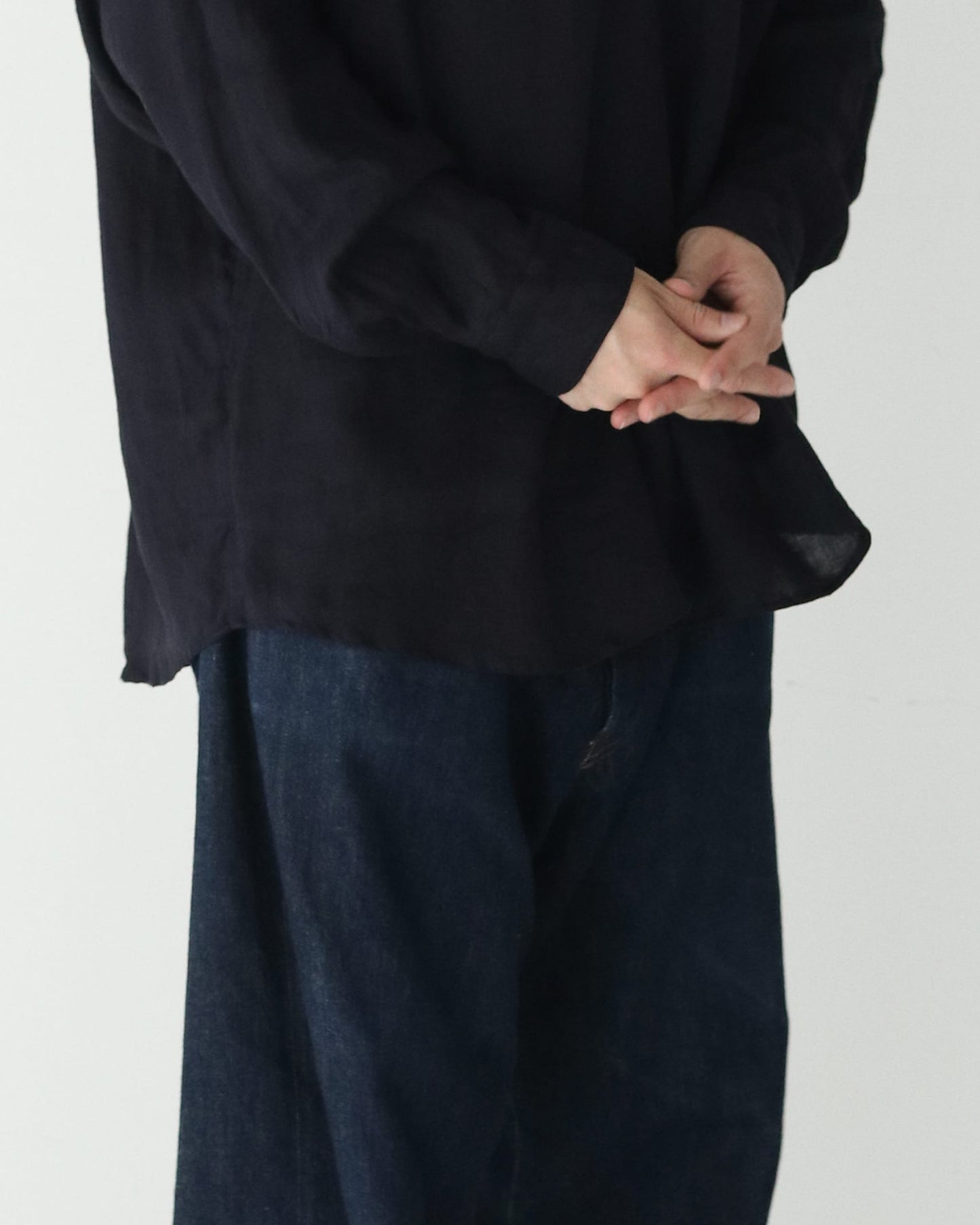 リネンツイル スキッパーシャツ NAVY