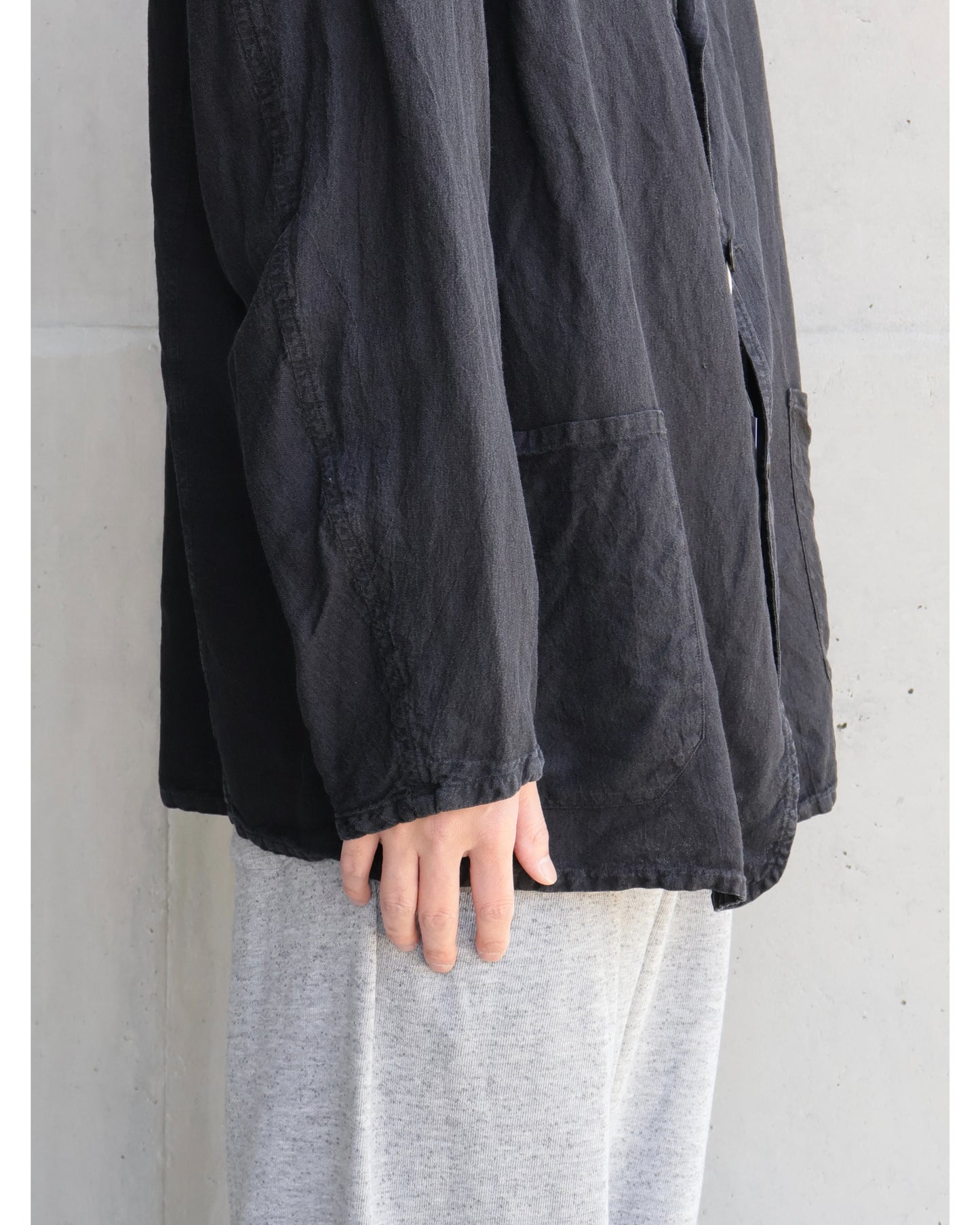 シルクコットン ジャケット FADE BLACK