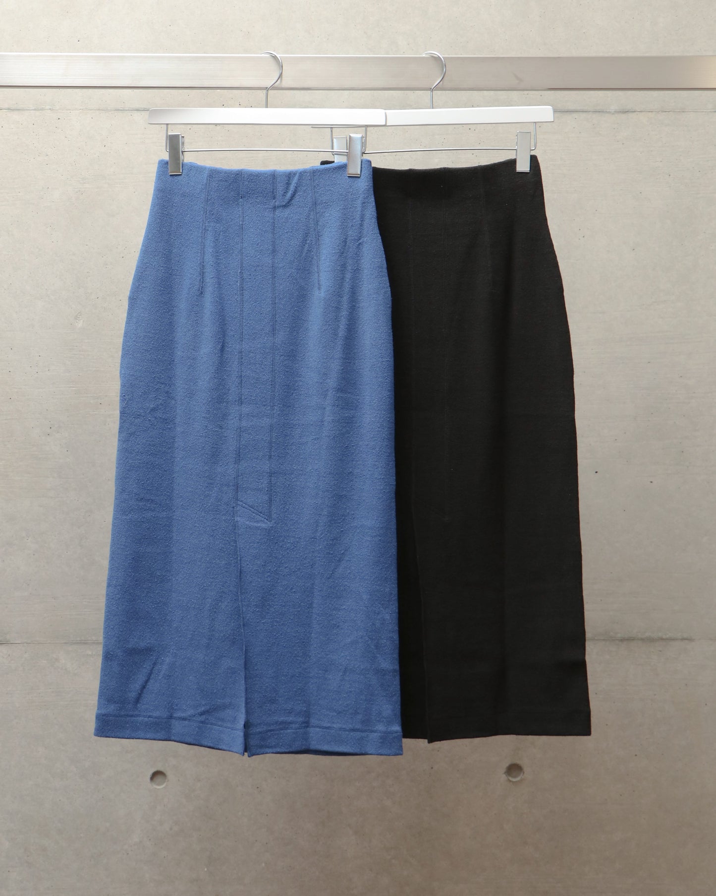 stretch raw silk ribbed-jersey pencil skirt
