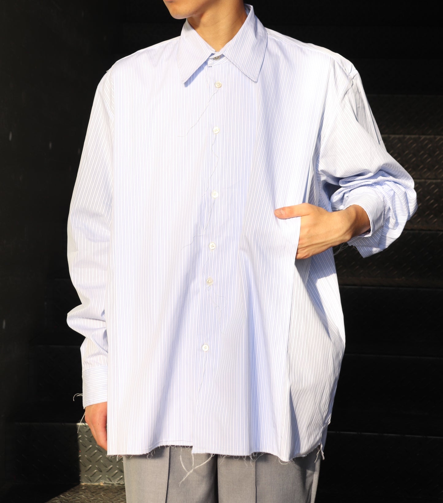 POCKET SHIRT BLUE/WHITE STRIPE