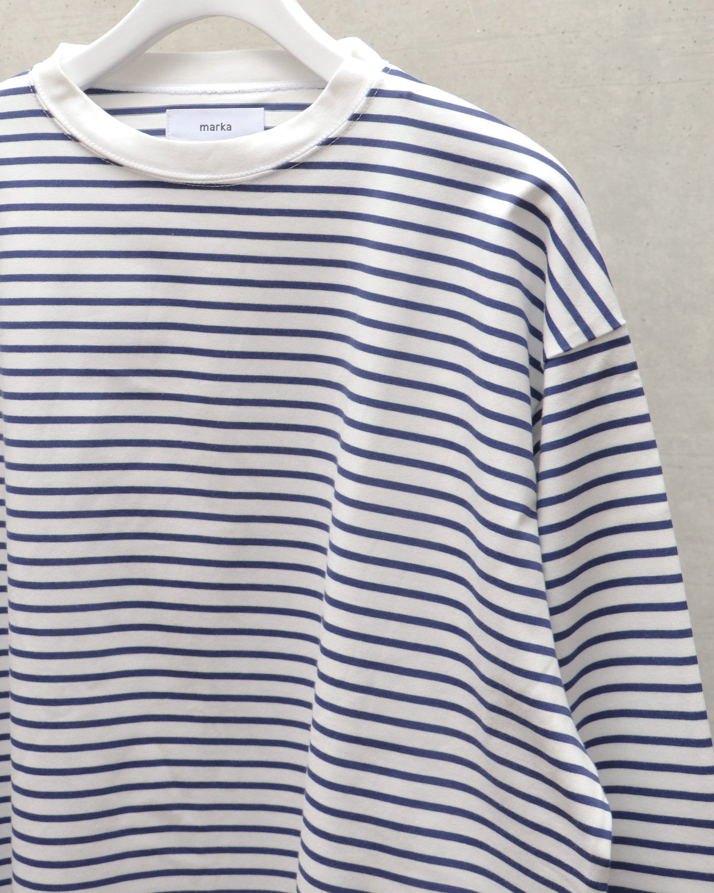 CREW NECK TEE L/S WHITE×BLUE