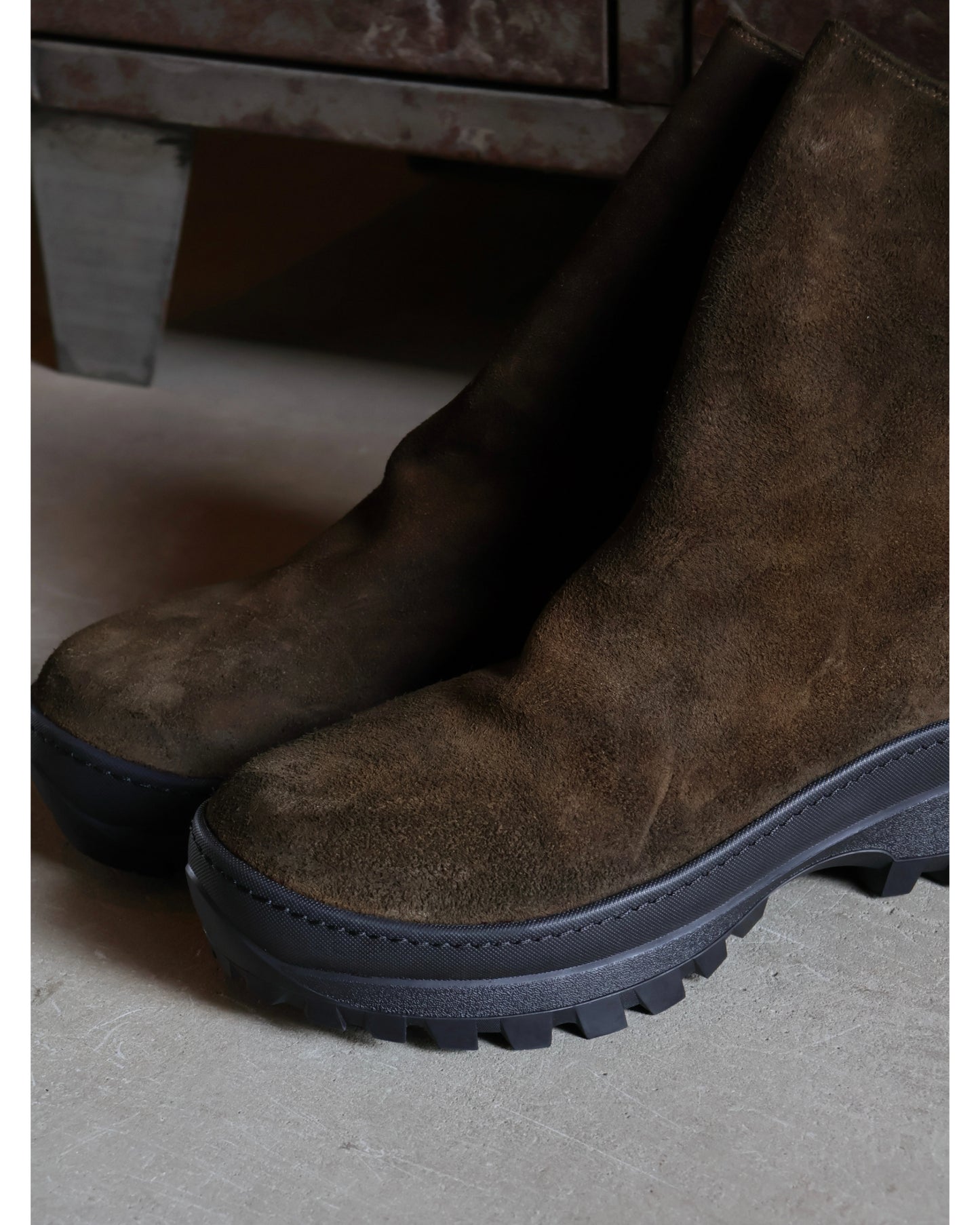 GUIDI別注 VS バックジップブーツ BROWN