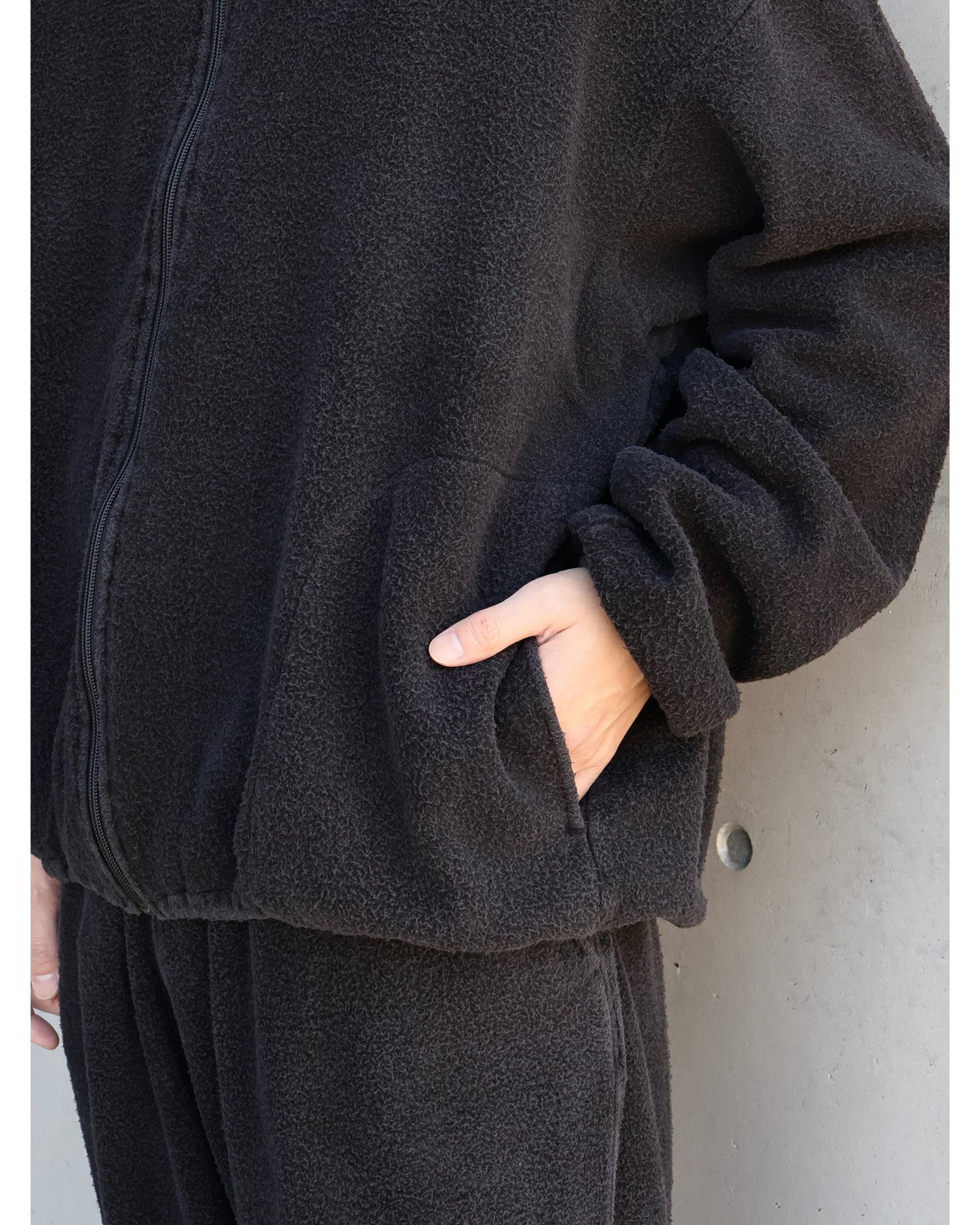 フリース ジップジャケット FADE BLACK