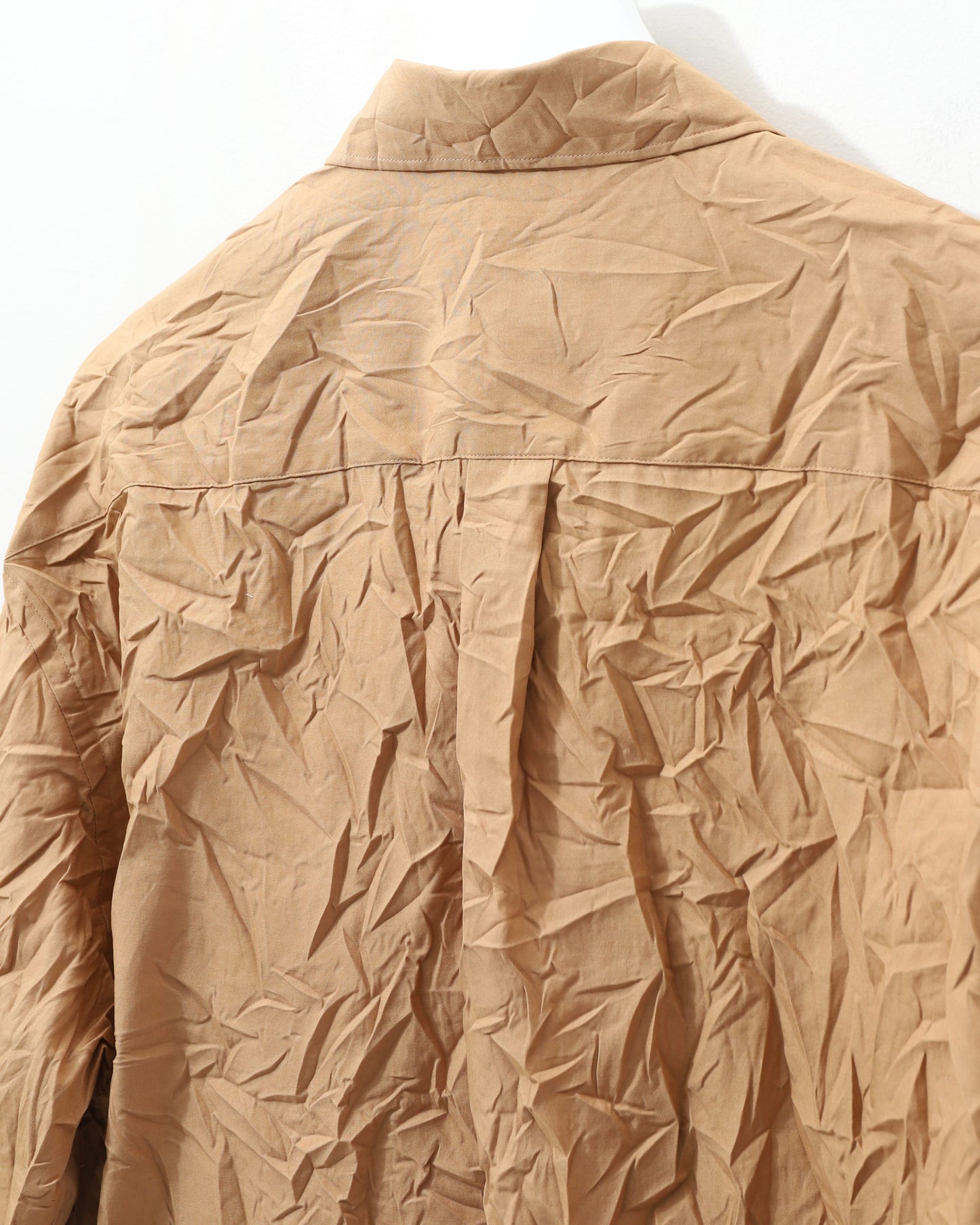 WRINKLED WASHED FINX TWILL SHIRT BROWN