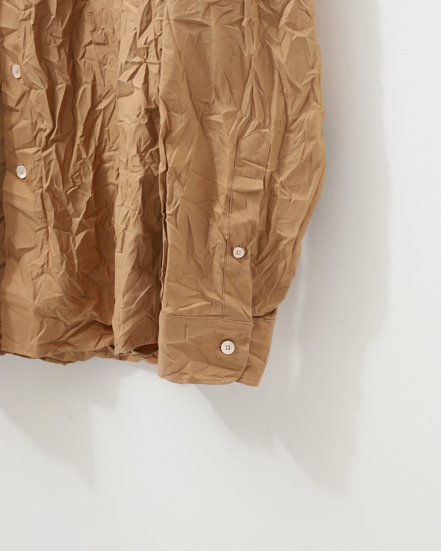 WRINKLED WASHED FINX TWILL SHIRT BROWN