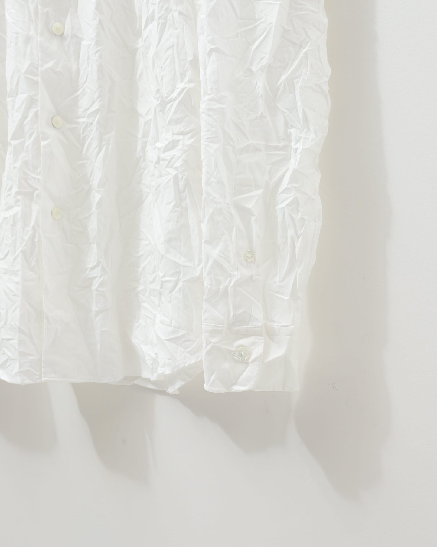 WRINKLED WASHED FINX TWILL SHIRT WHITE