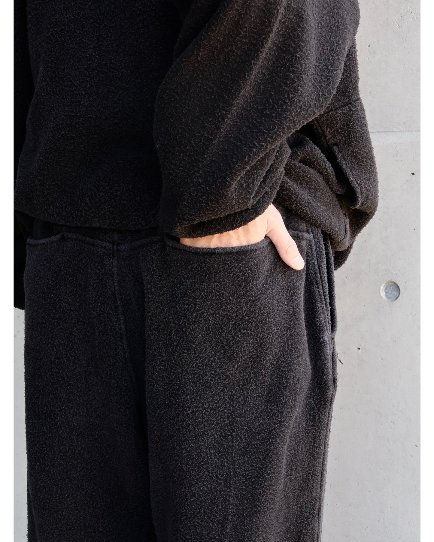 フリース ドローストリングパンツ FADE BLACK
