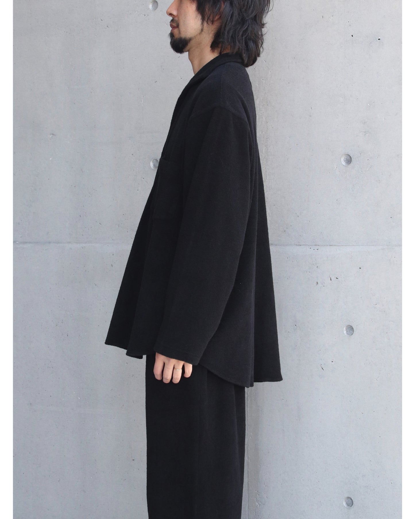 パイル スキッパーシャツ BLACK