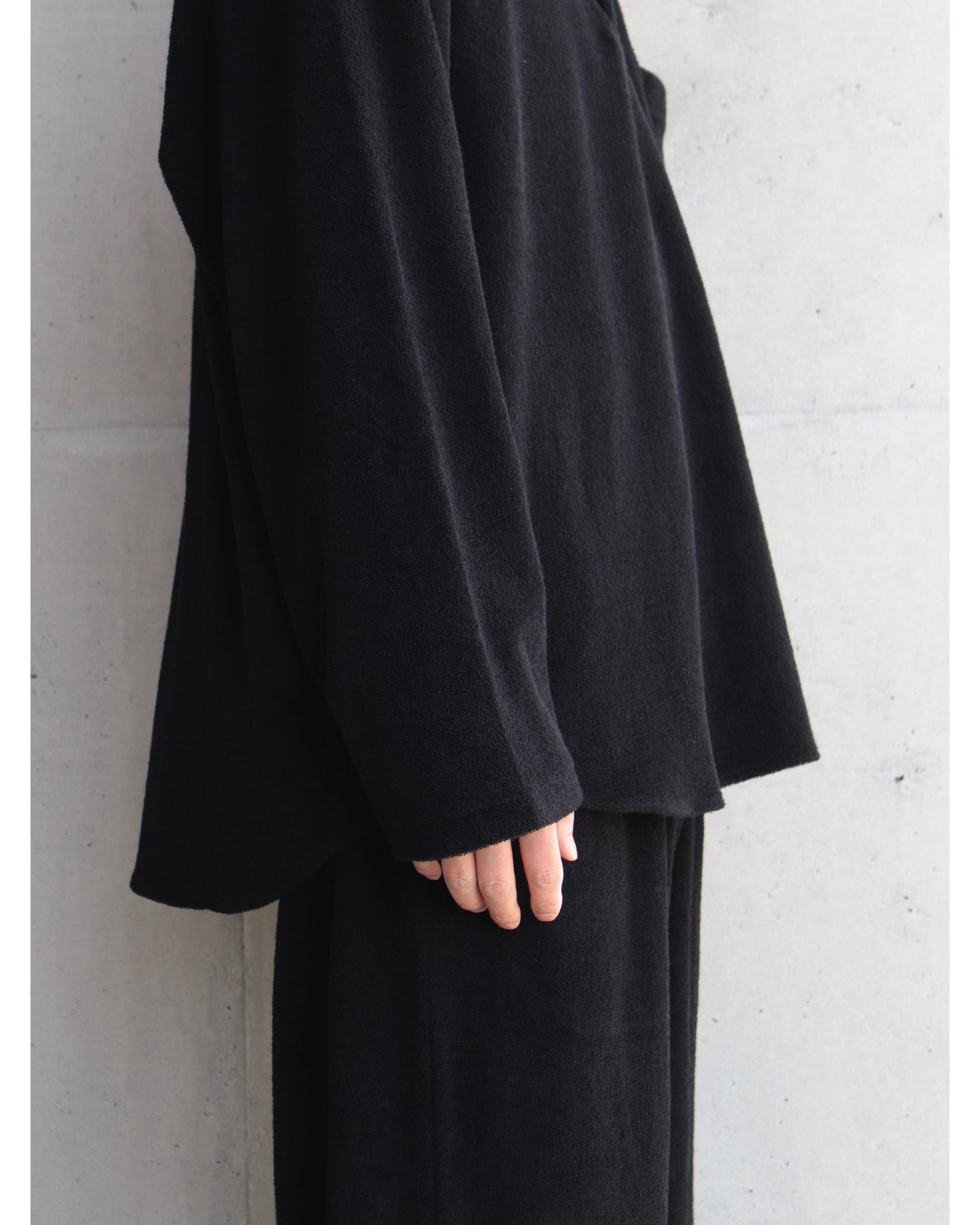 パイル スキッパーシャツ BLACK