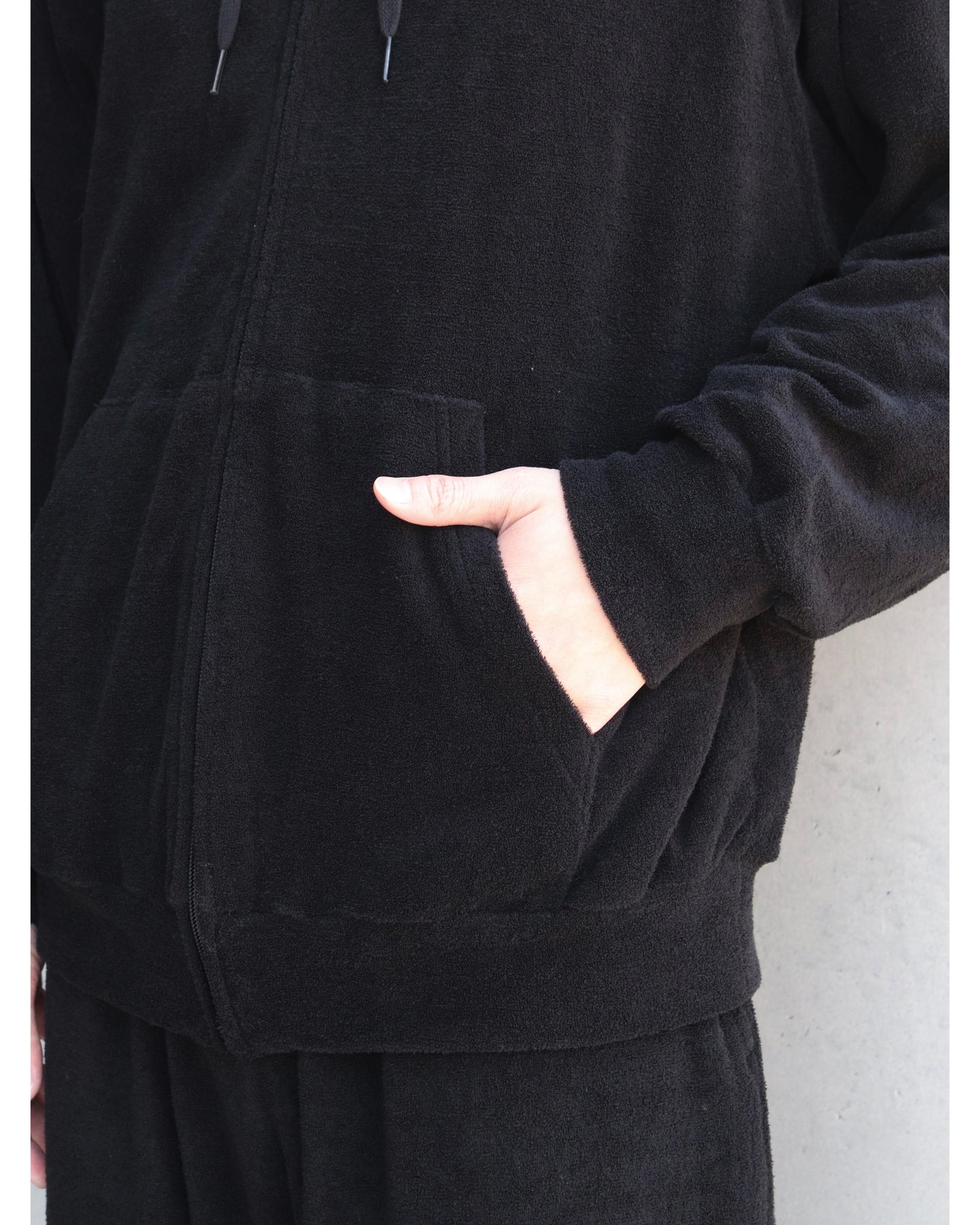 パイル ジップパーカ BLACK