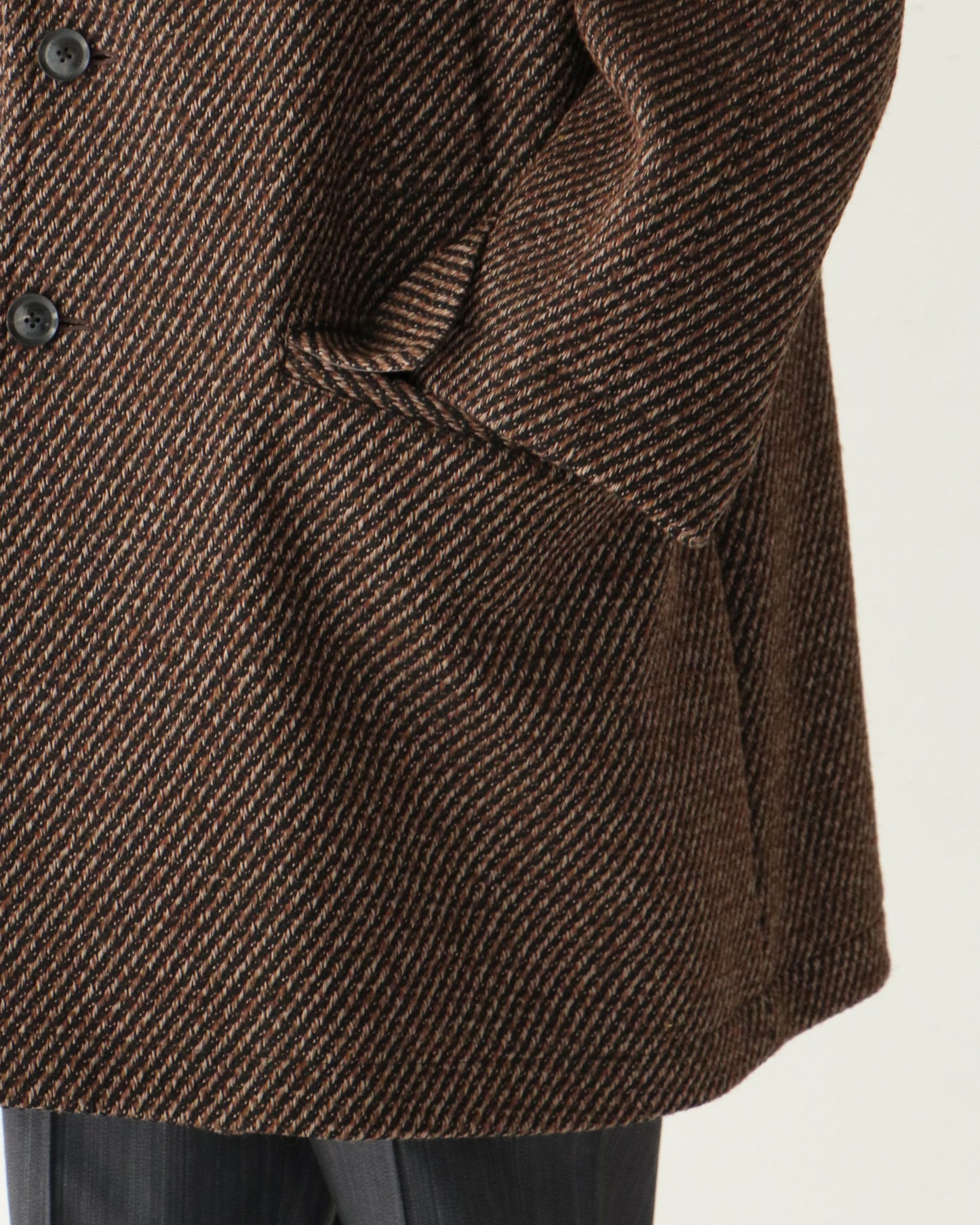 DOUBLE BREASTED HALF COAT BROWN