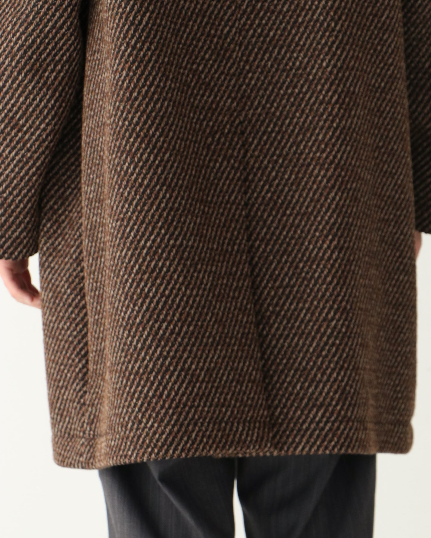 DOUBLE BREASTED HALF COAT BROWN