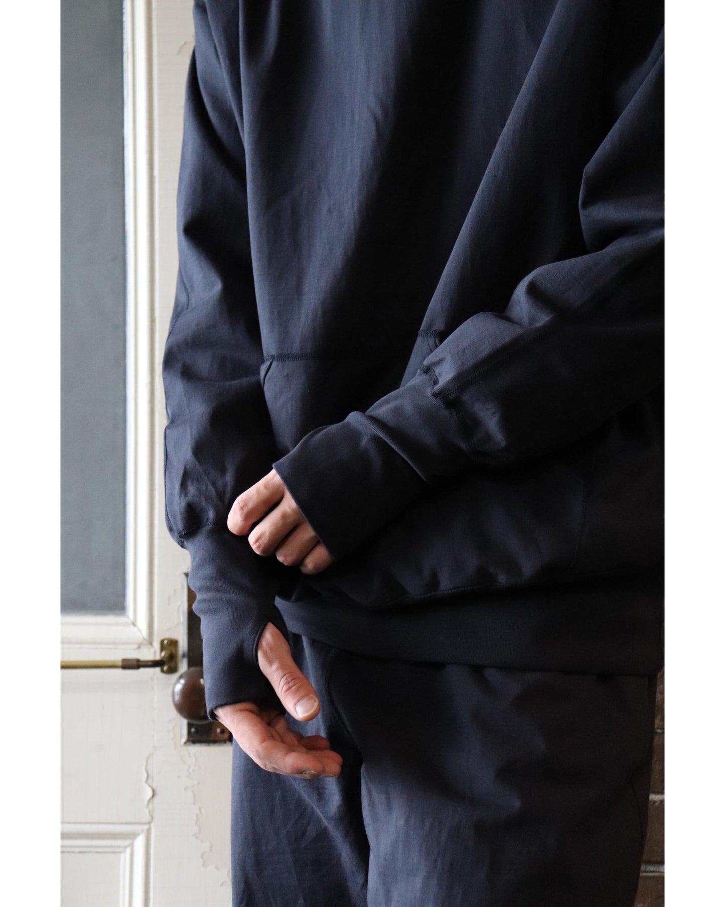 Unlikely Split Raglan Sleeve Hoodie NAVY