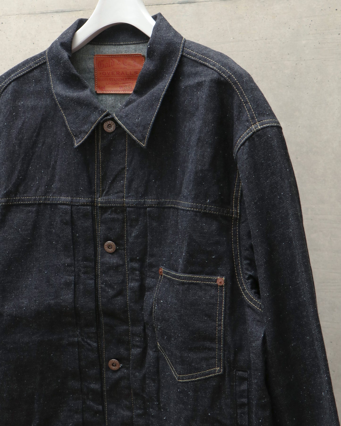 RECYCLED WASTE SUVIN COTTON YARN 11.5oz. DENIM PLEATED BLOUSE WWII MODEL 15376
