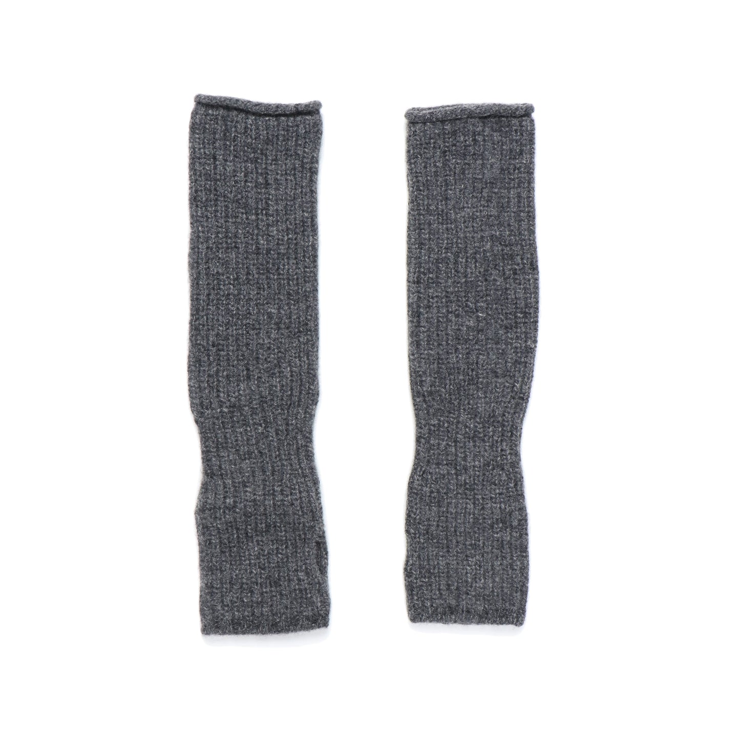 superfine lambs wool ribbed-knit fingerless gloves