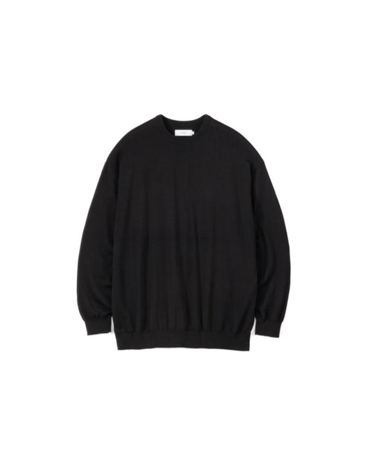 Suvin High Gauge L/S Crew Neck Knit BLACK
