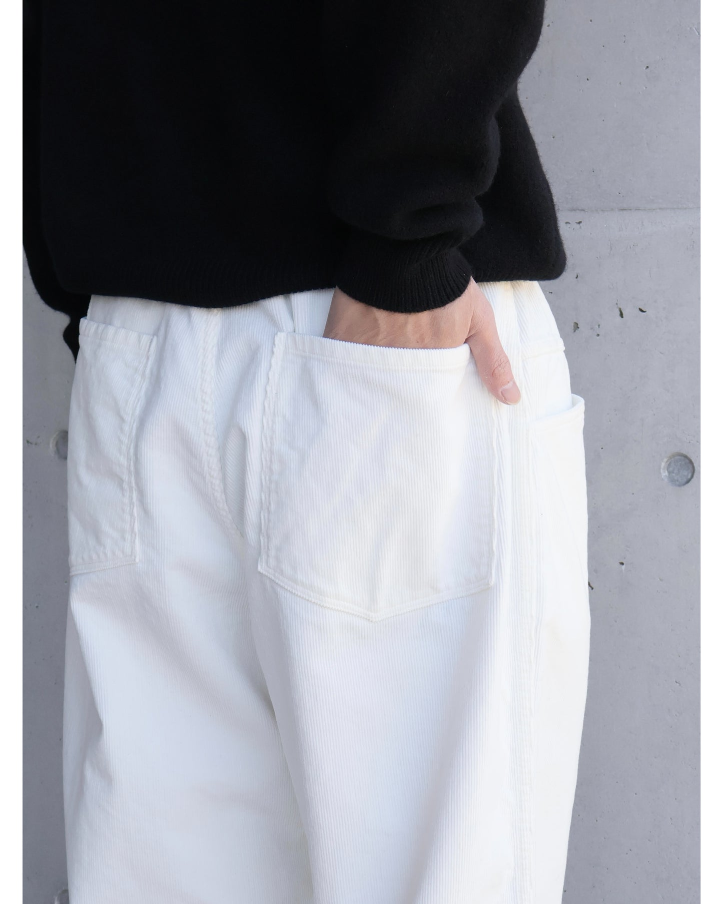コーデュロイ ドローストリングパンツ WHITE