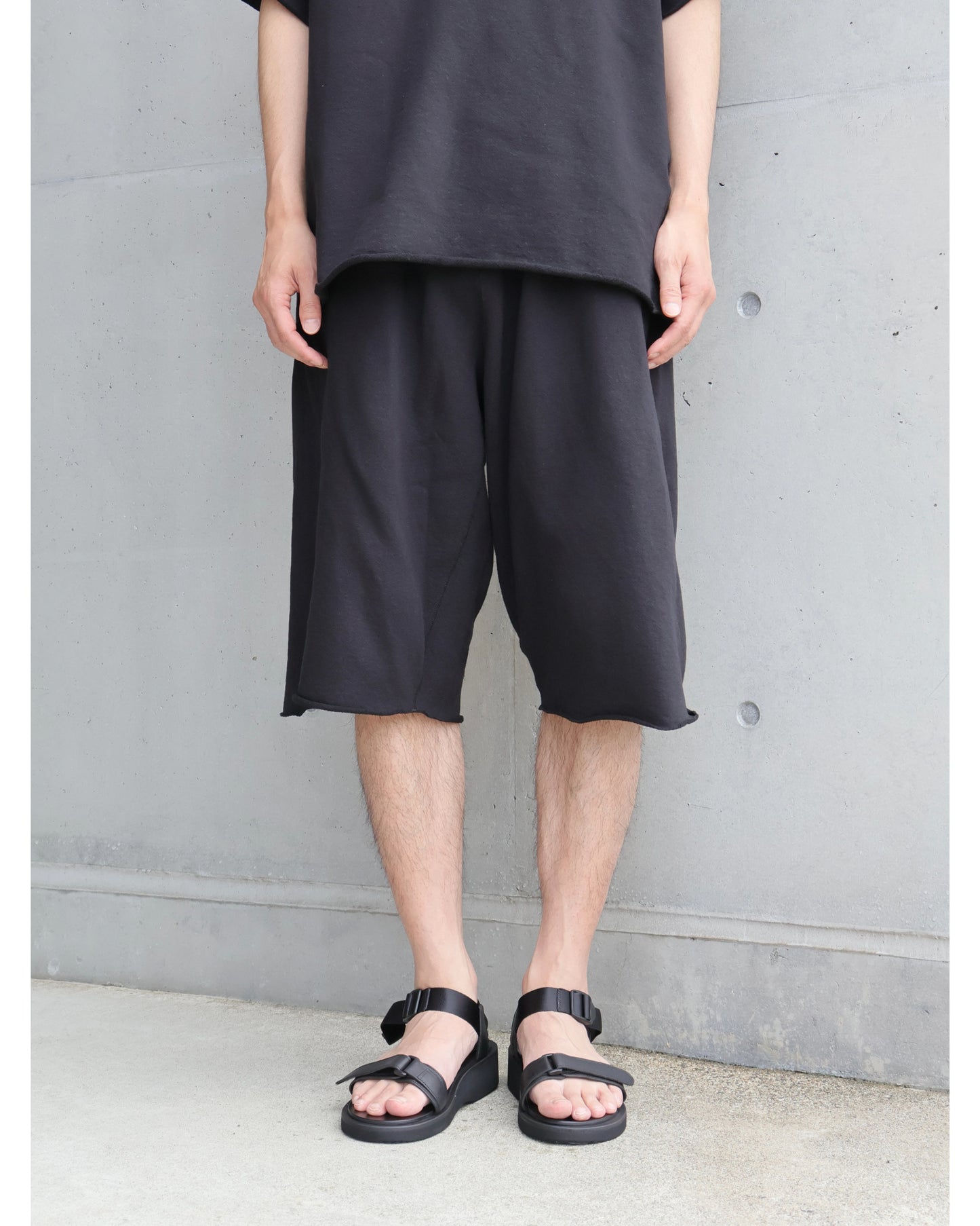 LWコットン裏毛 ショーツ BLACK