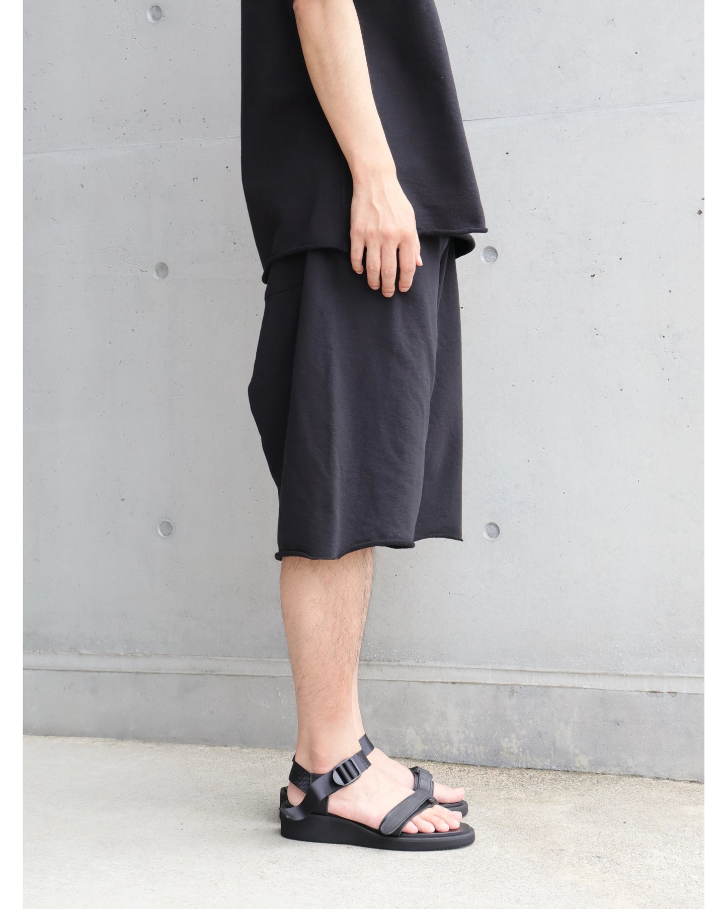 LWコットン裏毛 ショーツ BLACK