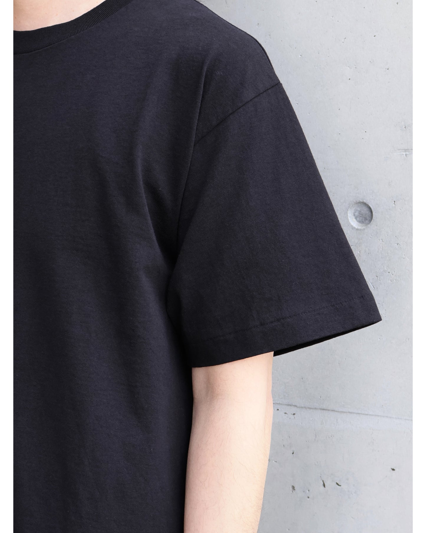 コットンジャージ 半袖Tシャツ BLACK