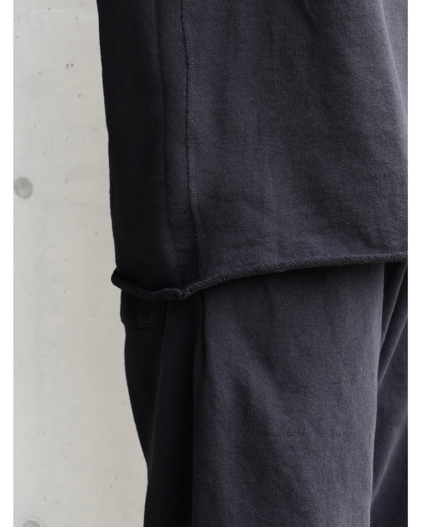LWコットン裏毛 半袖クルー BLACK