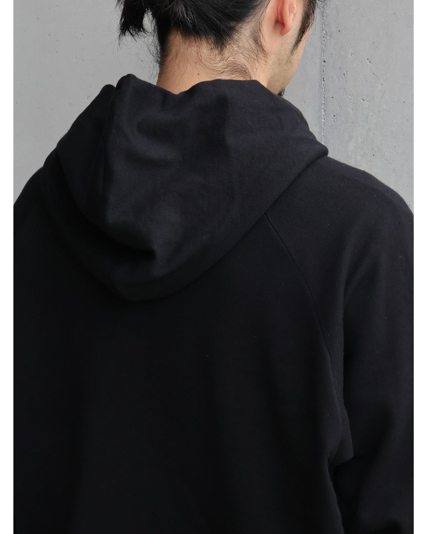 ウールニット ジップパーカ BLACK